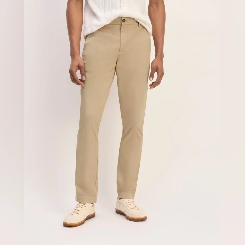Everlane Men's Relaxed Taper Air‎ Chino Khaki Pant Organic Cotton Tan NEW 38x30